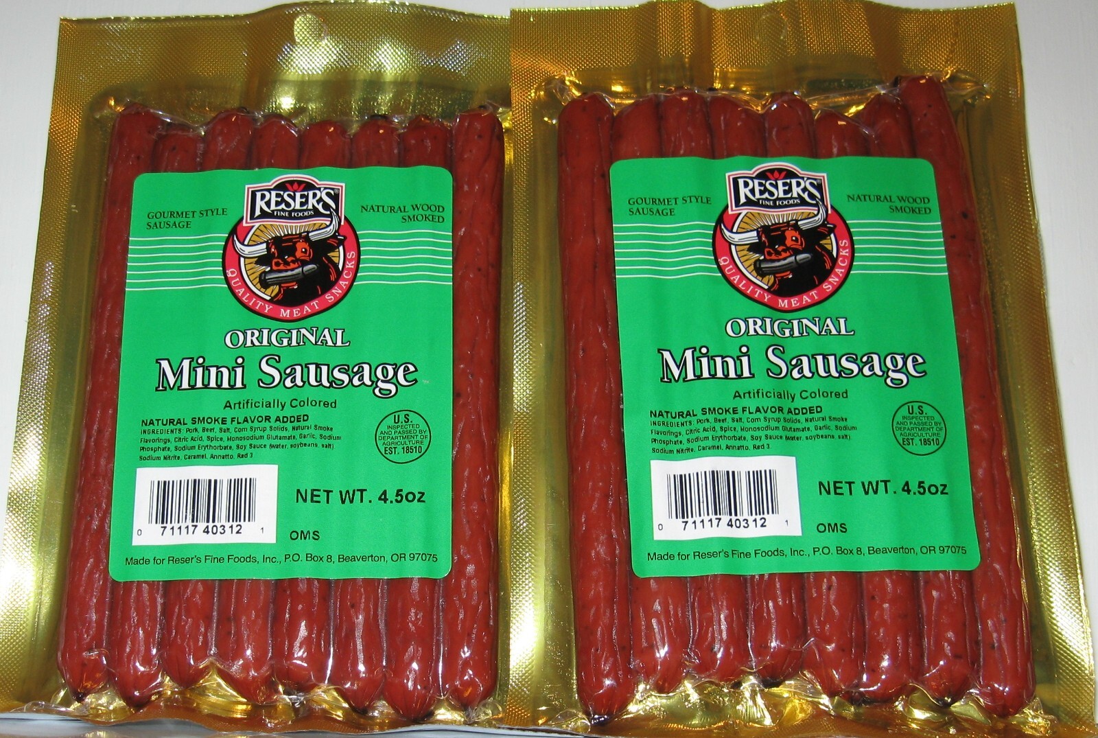 Reser’s Gourmet Style Smoked Mini Sausage 4.5 oz. 12 Ct. Case