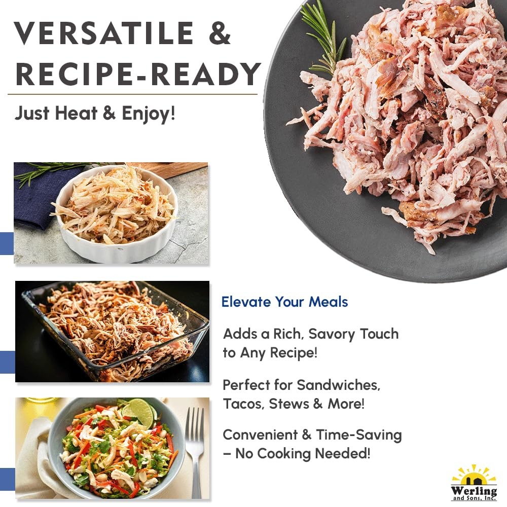 6 Cans Pack – Werling & Sons Fully Cooked Canned Turkey Meat 28 Oz Heat & Eat