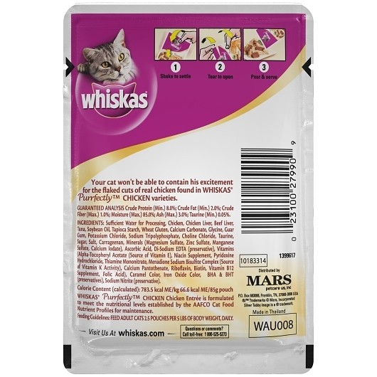 Whiskas Purrfectly Chicken, 3 Ounce, 24 Per Case