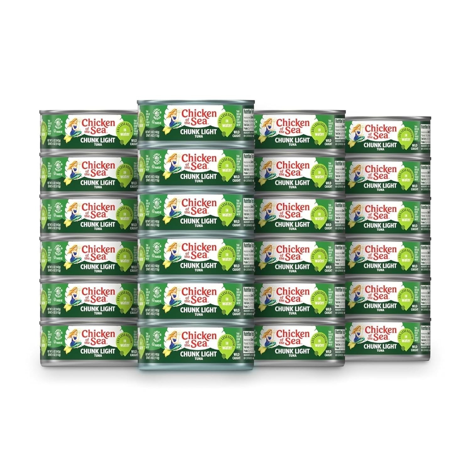 Wild Caught Chunk Light Tuna 5 oz Cans, 10-Count High Protein 100%