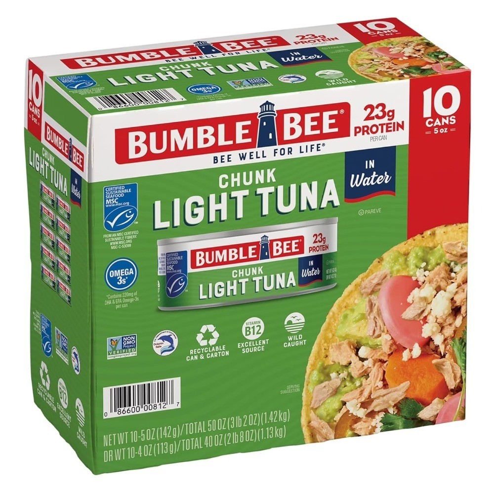 (Pack of 10) Chunk Light Tuna in Water, 5 oz cans