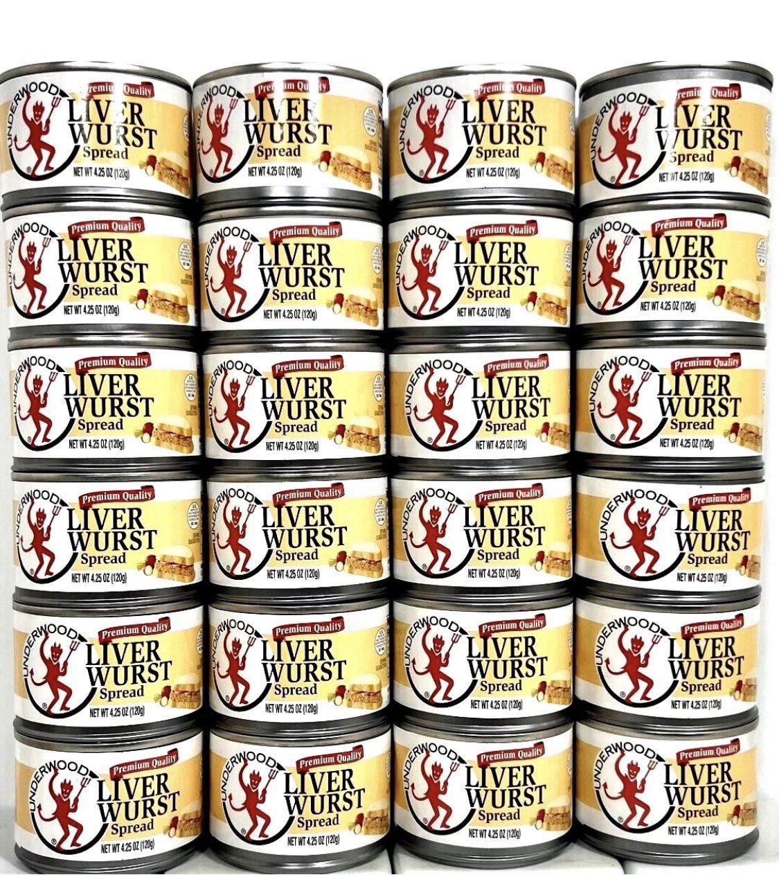 Underwood Premium Quality Liver Wurst Spread 4.25 oz( Pack of 24 ) New