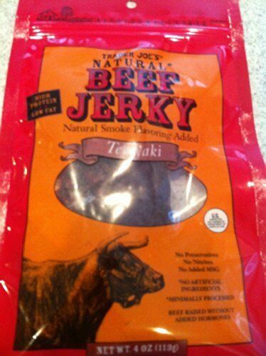 Trader Joes’s Natural Beef Jerky Smoked Teriyaki 4oz (113g) ( Pack of 4)