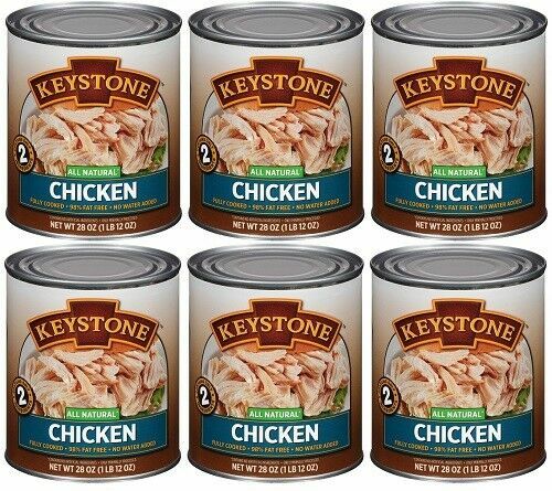KEYSTONE ALL NATURAL CHICKEN, 6 – 28 OZ CANS, PREPPING & SURVIVAL, FREE SHIPPING