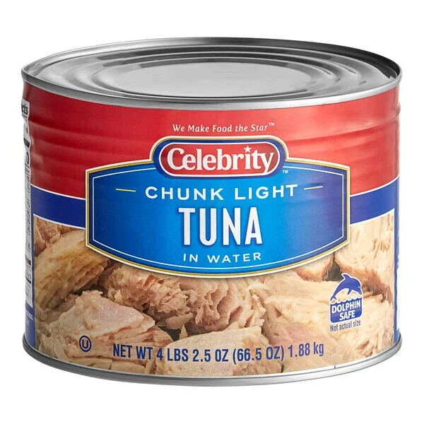 Chunk Light Tuna Protein Rich Canned Packed In Water Fresh Taste 66.5 oz. 6 Case