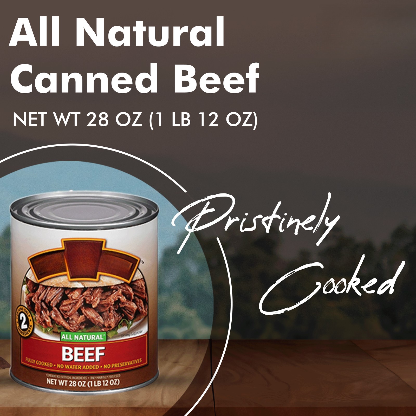 (2 pack) All Natural Beef, 28 oz Can