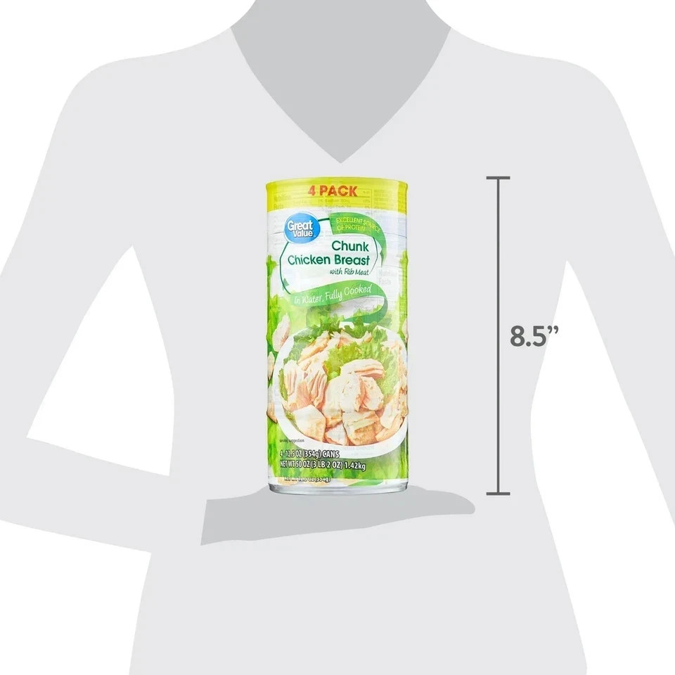 Great Value Chunk Chicken Breast, 12.5 Ounce Can (4 Pack)