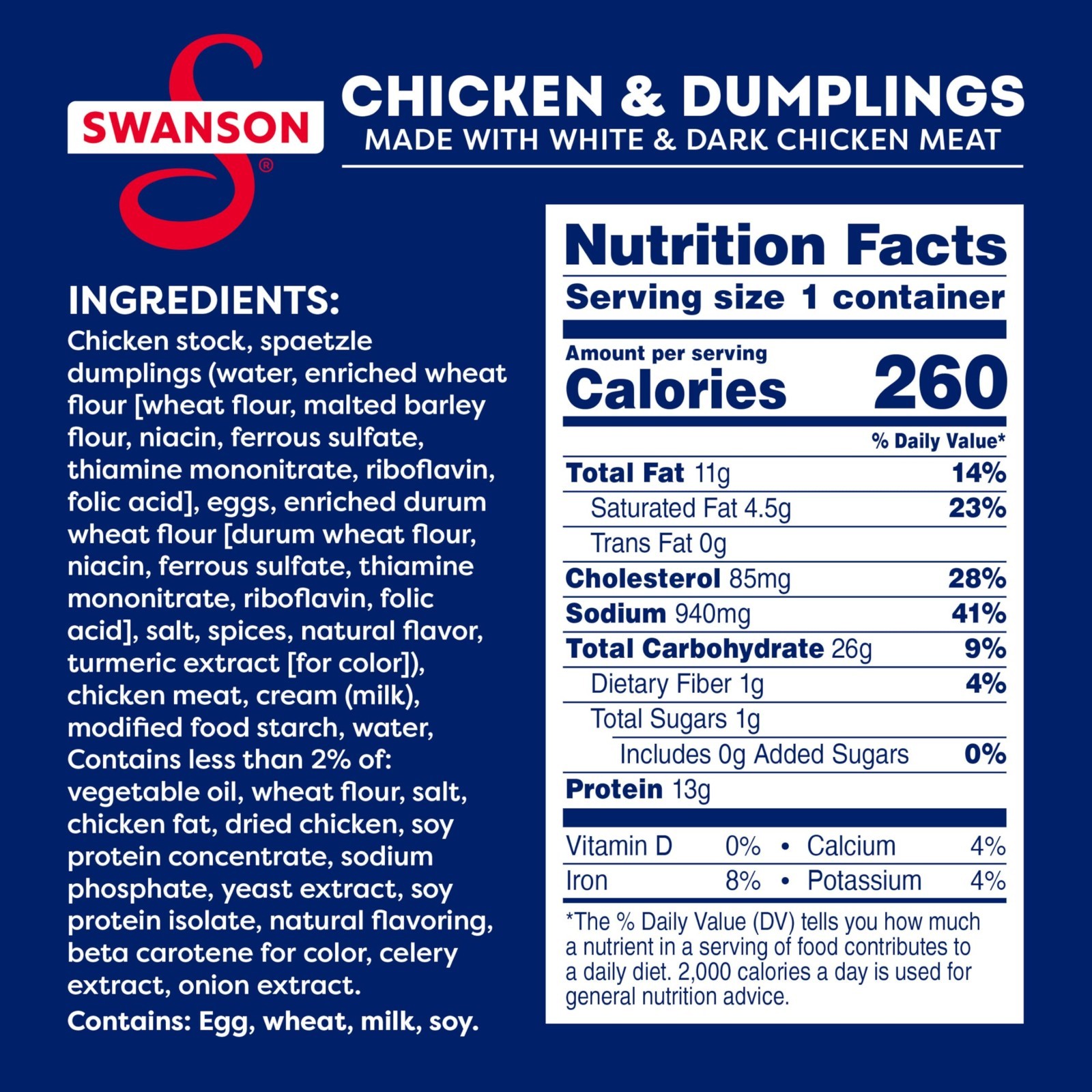 Canned Chicken & Dumplings, White & Dark Meat, 10.5 oz Can, Case of 12 – Easy Me