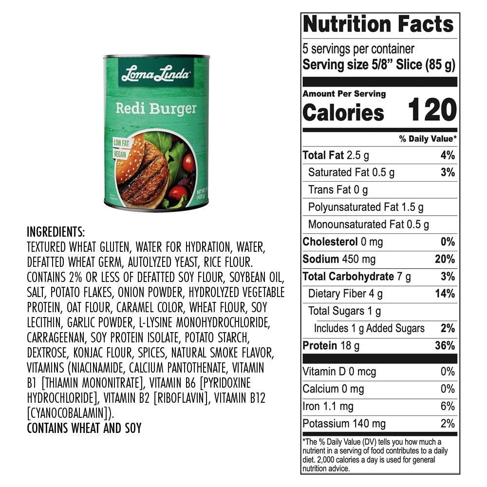 Loma Linda – Plant-Based – Redi-Burger (15 oz.) 1.18 Pound (Pack of 1)
