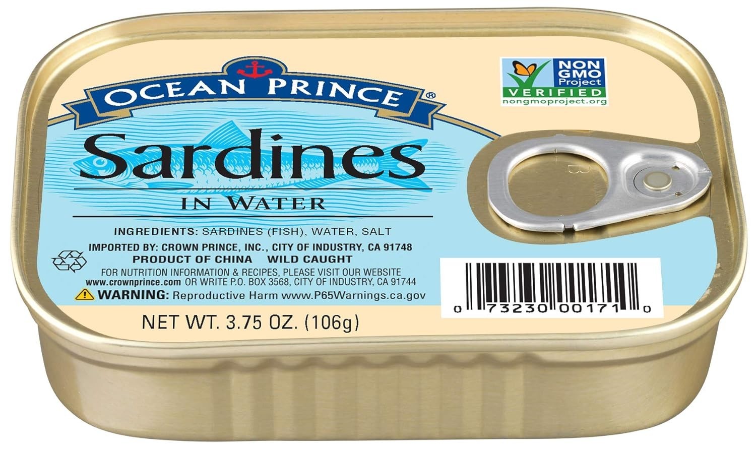 Ocean Prince Sardines: Mild Flavor, Omega-3 Bonanza – 3.75oz Cans Pack of 12