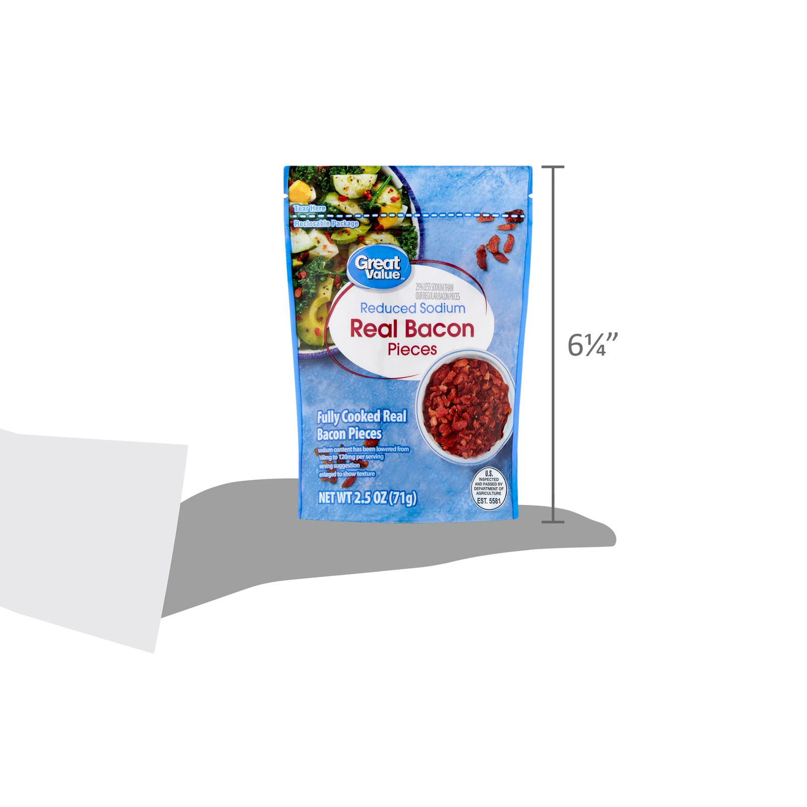 Reduced Sodium Real Bacon Pieces, 2.5 Oz
