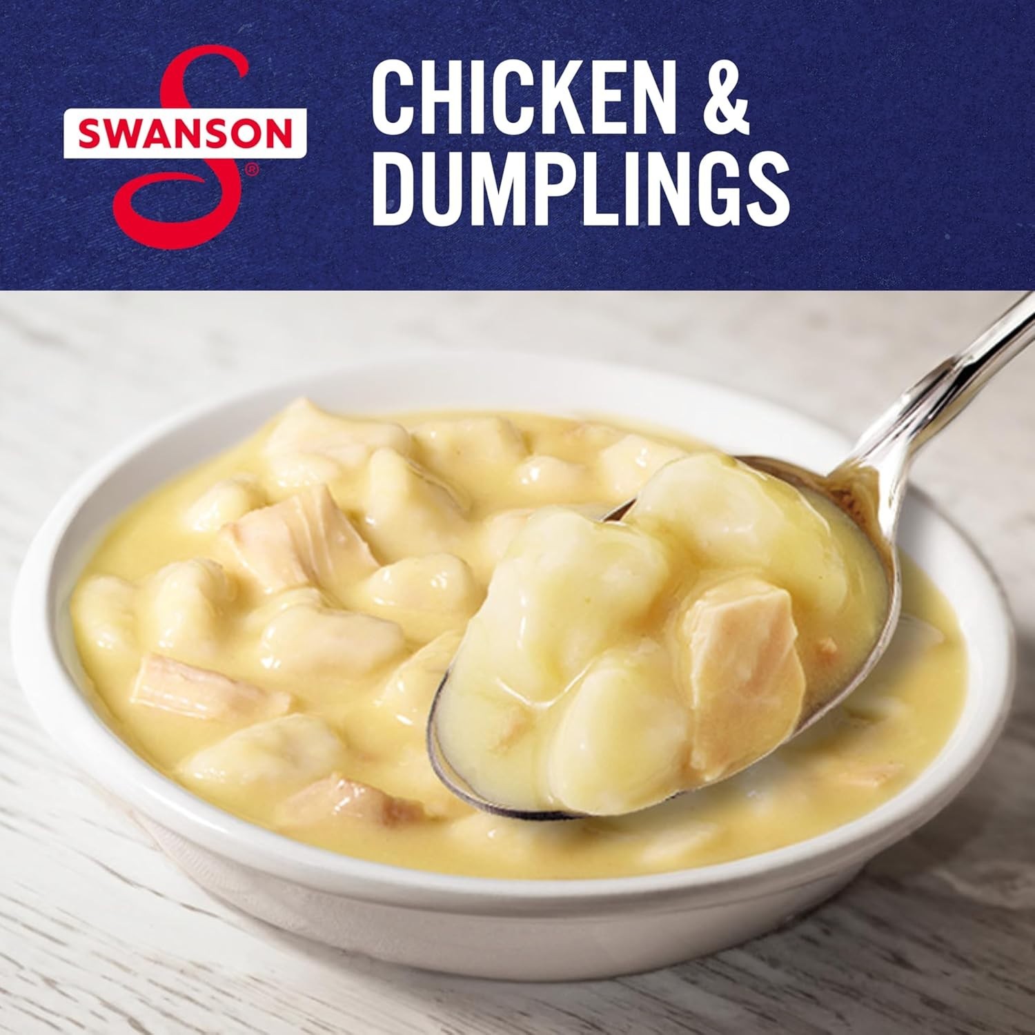 Pack of 4 Swanson Canned Chicken and Dumplings – Hearty 13g Protein Per Can