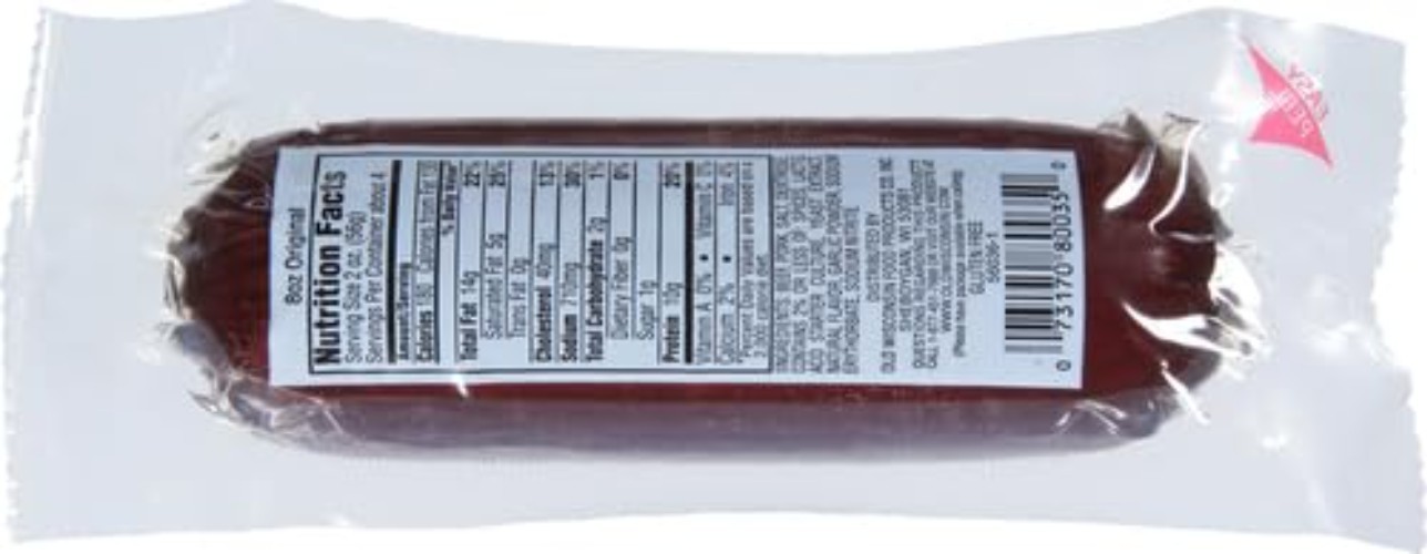 8 Oz Summer Sausage – 100% Natural, High Protein, Gluten-Free Delight
