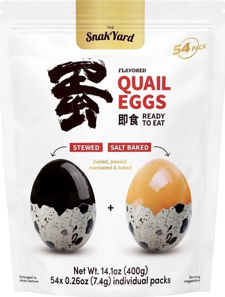 THE SNAK YARD FLAVORED QUAIL BOILED, PEELED EGGS -READY TO EAT- 54 COUNT 14.1 OZ