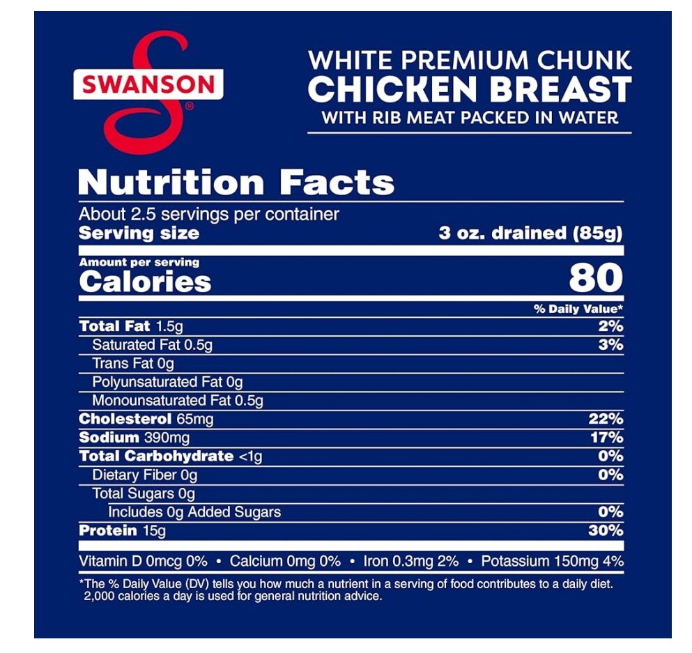 Swanson White Premium Chunk Canned Chicken Breast 🥪 9.75 oz (Pack of 12)