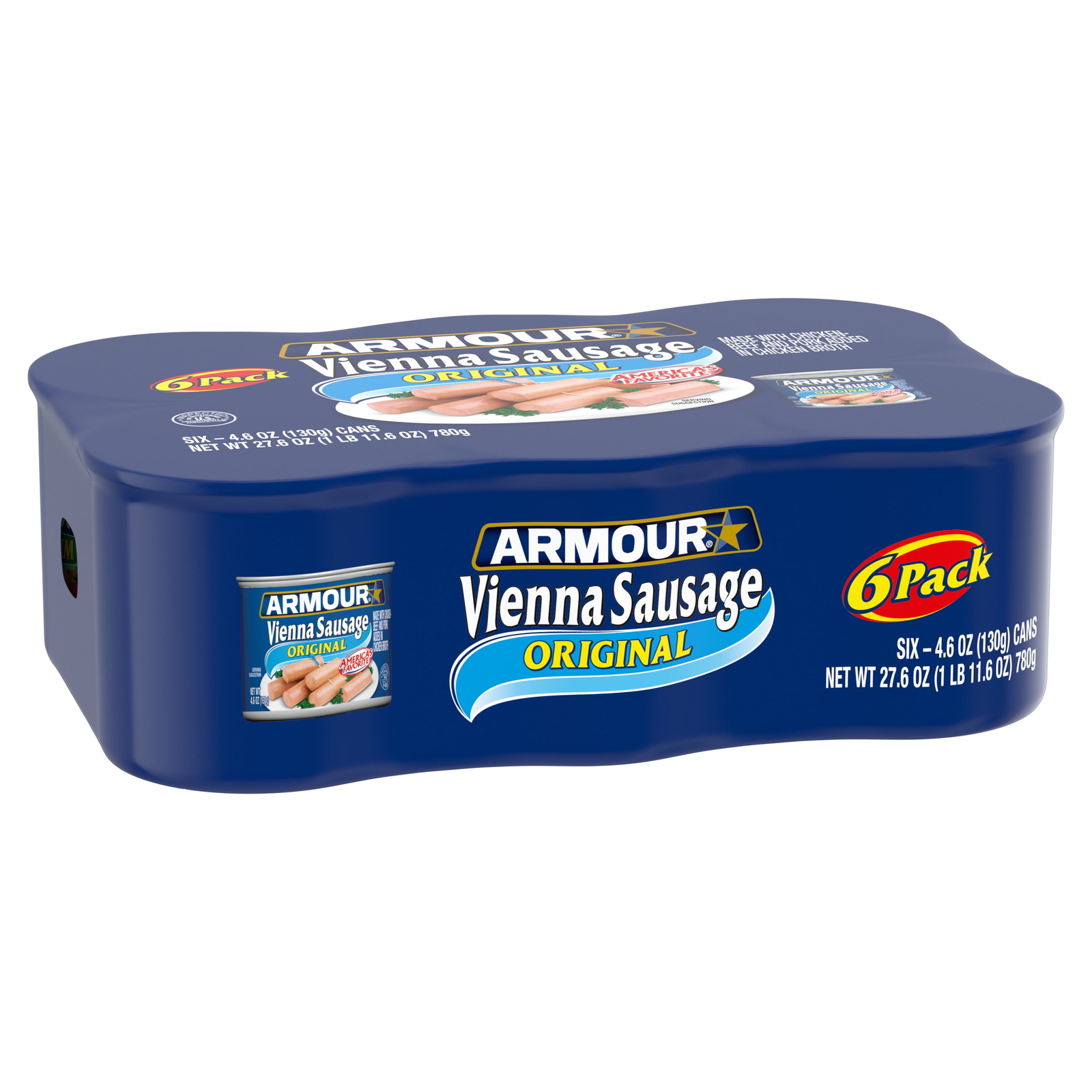 (3 pack) Sausage, Original Flavor, Canned Sausage, 4.6 oz (Pack of 6)