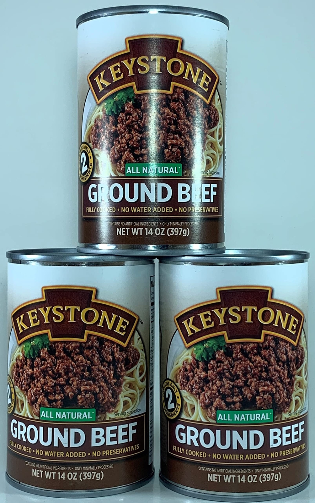 Keystone Meats All Natural Canned Beef, Ground, 14 Ounce (Pack of 3)