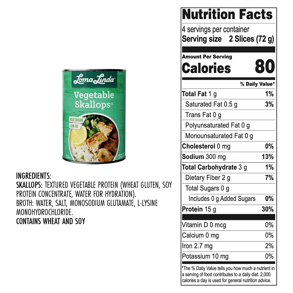 Loma Linda – Vegetable Skallops (15 oz.) – Plant Bases Vegetarian