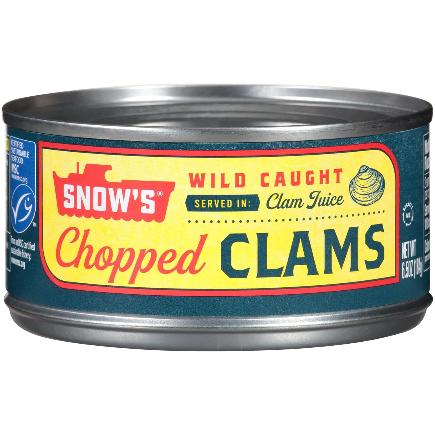 Wild Caught Chopped Clams Canned, 6.5 Oz Can (Pack of 12) – 5G Protein per Servi