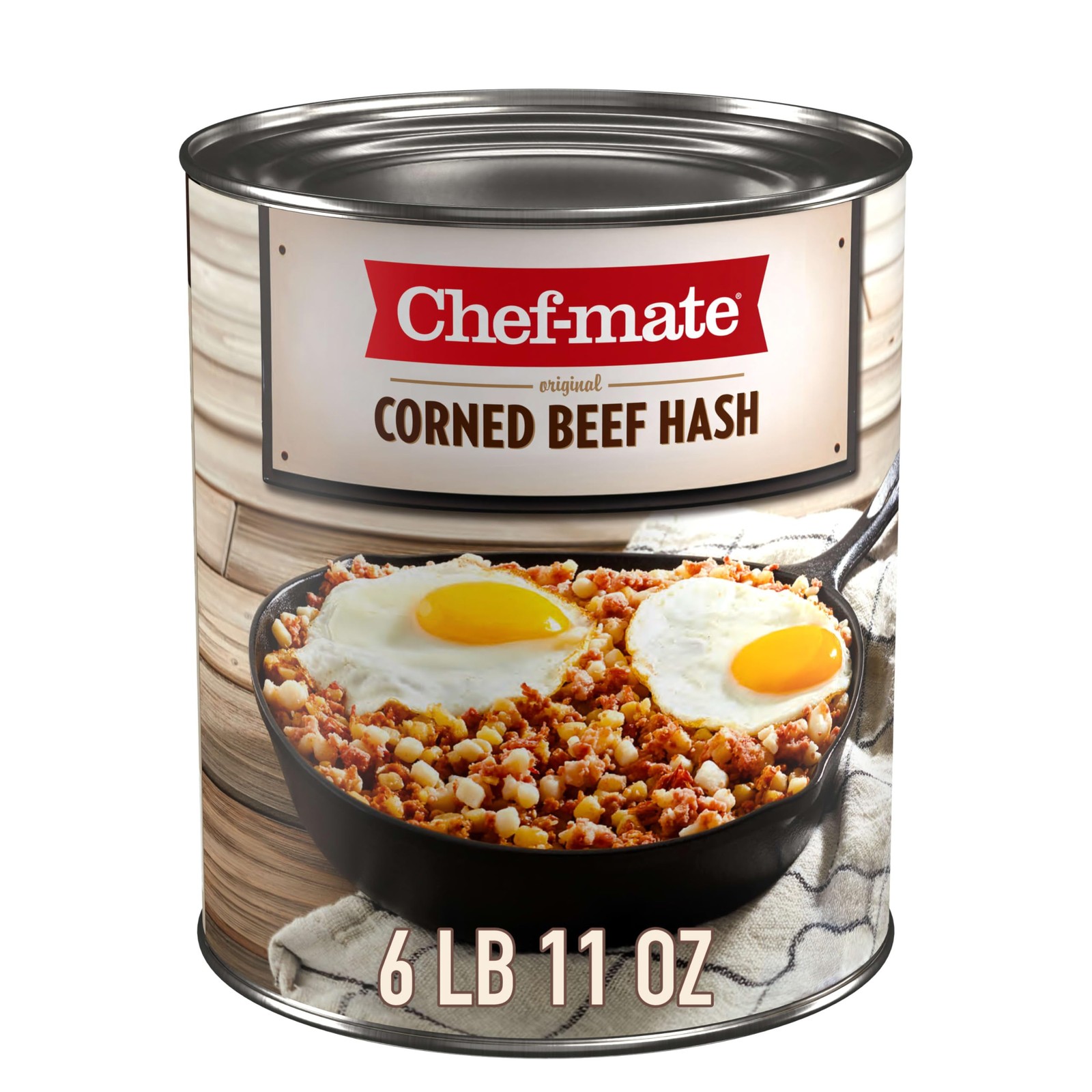 Corned Beef Hash, Canned Food and Canned Meat, 6 lb 11 oz (#10 Can Bulk)