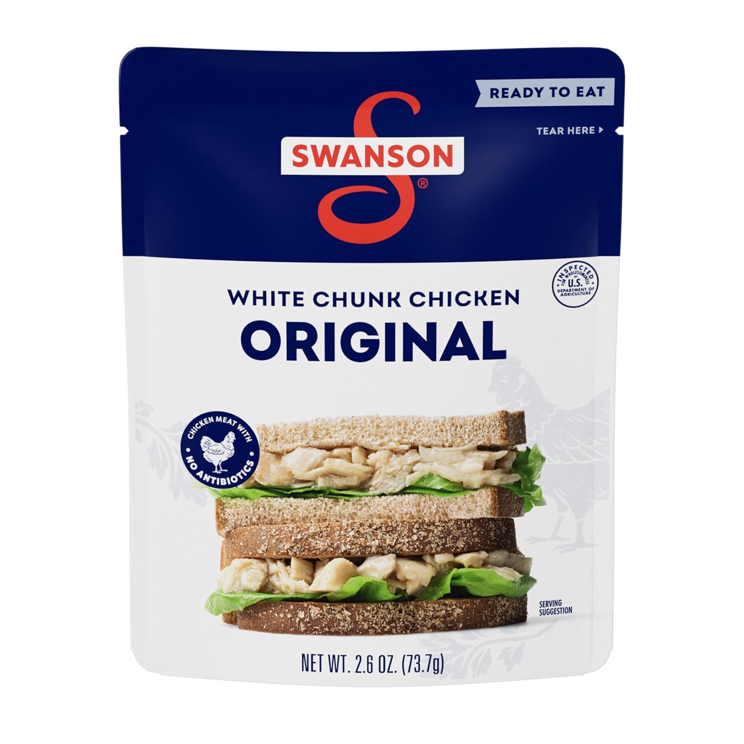Swanson White Premium Chunk Chicken Breast with Rib Meat in Water, 4.5 Oz. (Pack