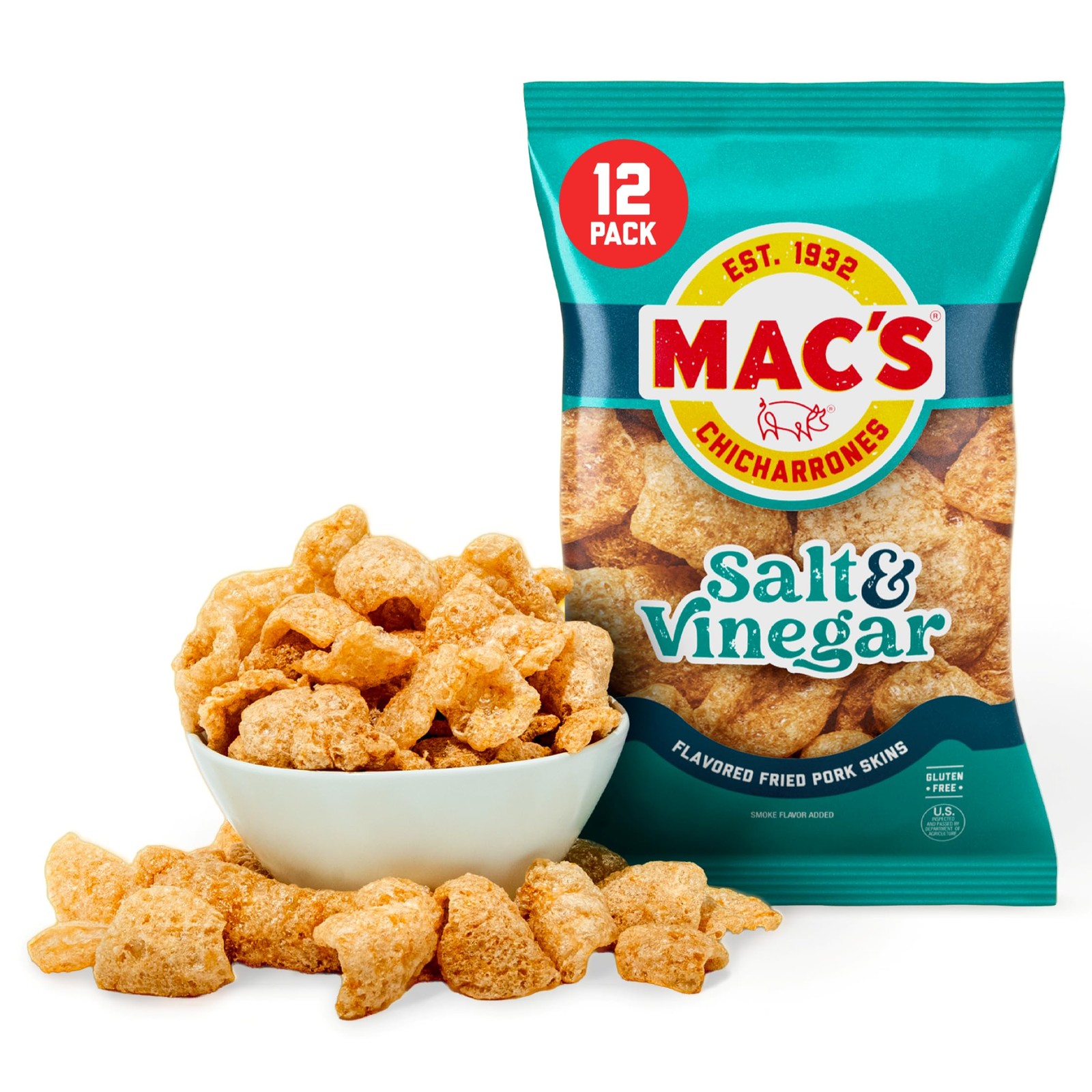 Salt & Vinegar Fried Pork Skins – Salt & Vinegar Flavored Chicharrones Pork R…