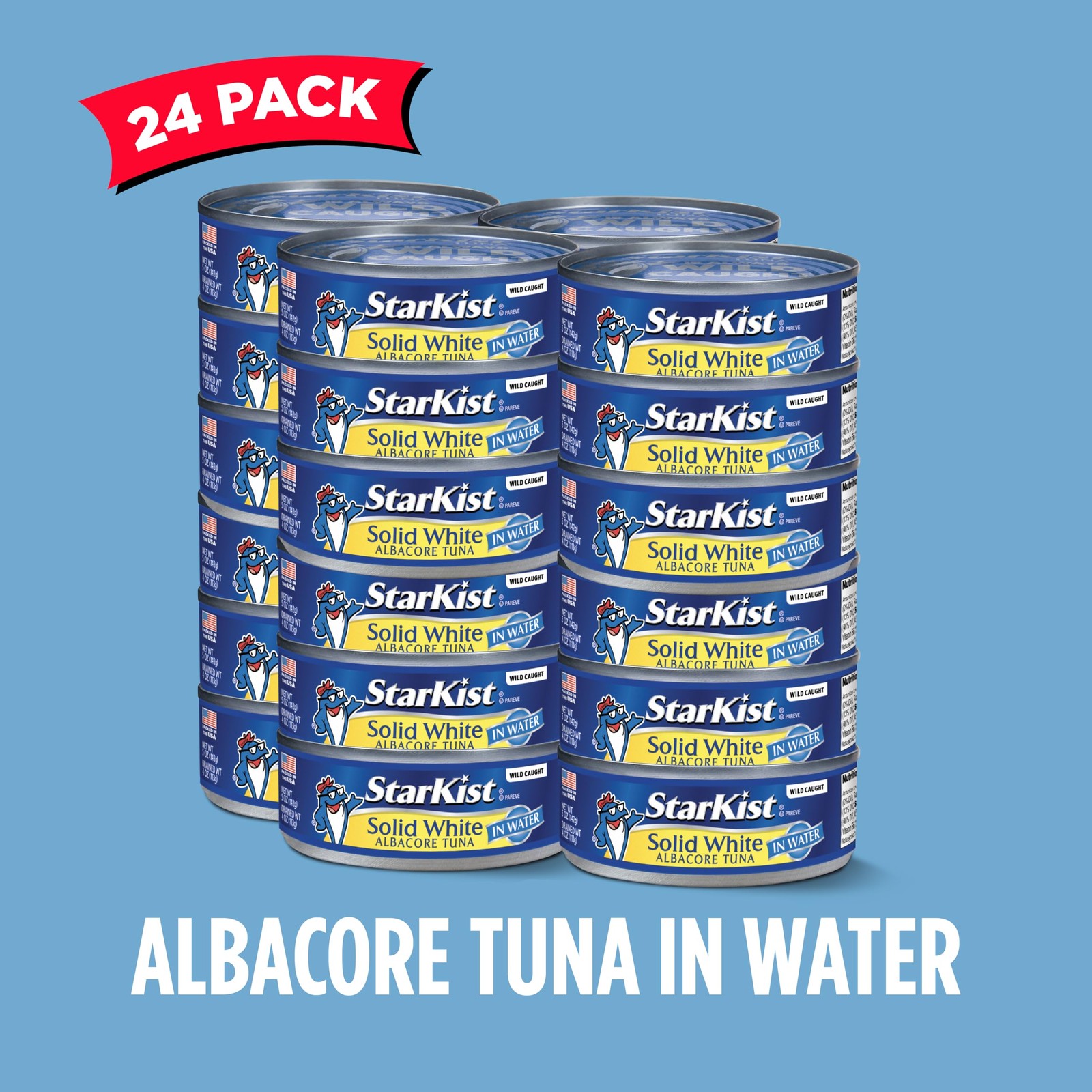 Solid White Albacore Tuna in Water, 4 – 5 Oz Can (Pack of 6) – 24 Cans Total