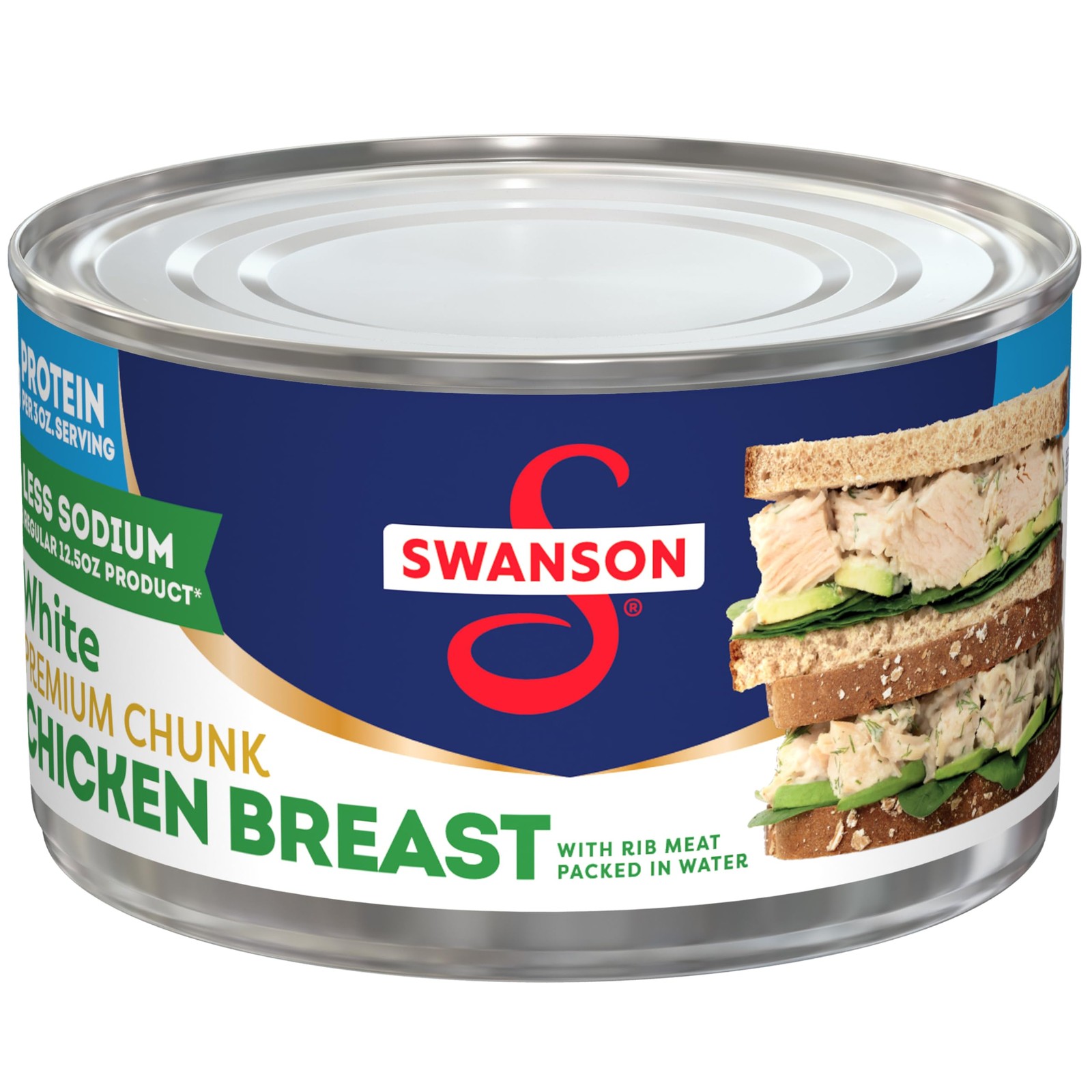 Swanson 25% Less Sodium White Premium Chunk Canned 12.5 Ounce (Pack of 1)