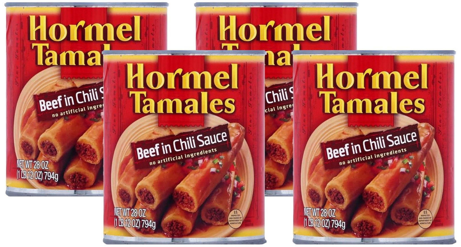 HORMEL Beef Tamales, 28 oz (Pack of 4) 28 Ounce