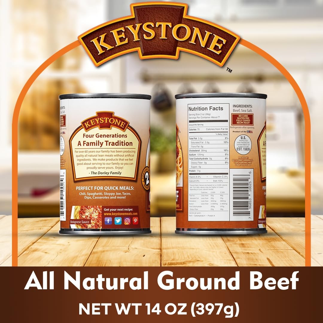 Fully Cooked Ground Beef Canned Ready To Eat 28 Oz 2 Pack Shelf Stable Survival