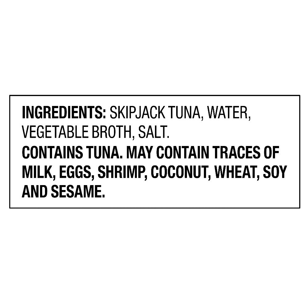 Chunk Light Tuna Pouch in Water 6 Pack 2.6 oz Canned Fish Seafood