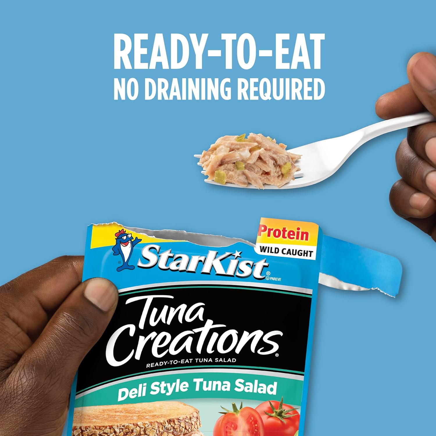 Tuna Creations Deli Style Tuna Salad, 3 Oz Pouch(12 Pack) Ready to Eat Wild Caug