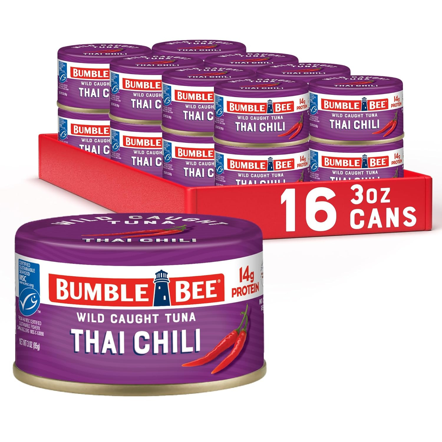 Snackers Thai Chili – 14G Protein per Serving – No Draining, Ready to Eat – Wild
