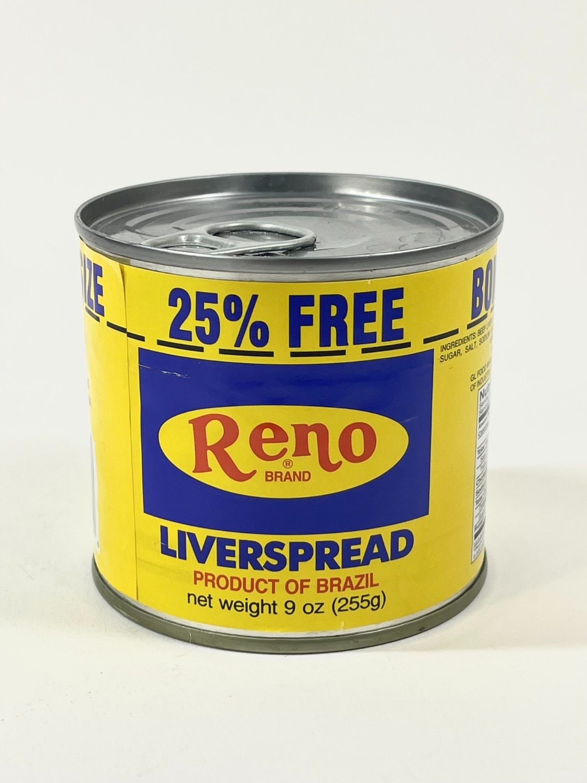 Liver Spread. By Reno Brand. 9 oz can . Product of Brazil. Pack of 3