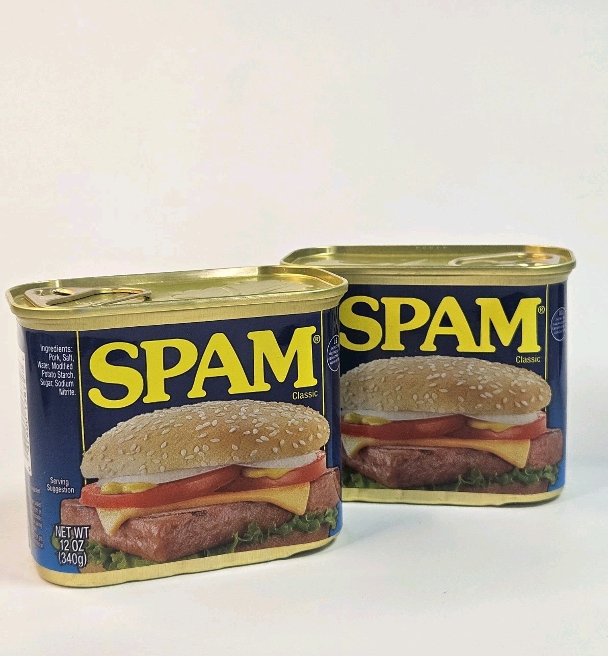 2 Pack SPAM Classic canned Meats, 12 oz Aluminum Cans BB 10/2028