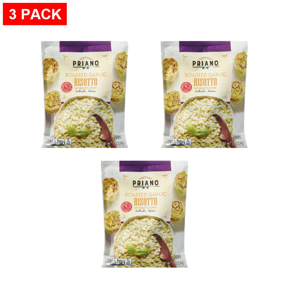 Priano Roasted Garlic Risotto, 6 oz – Pack of 3