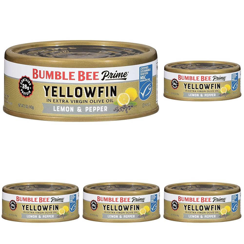 Prime Low Sodium Solid White Albacore Tuna in Water, 5 Oz Easy Open Cans (Pack o