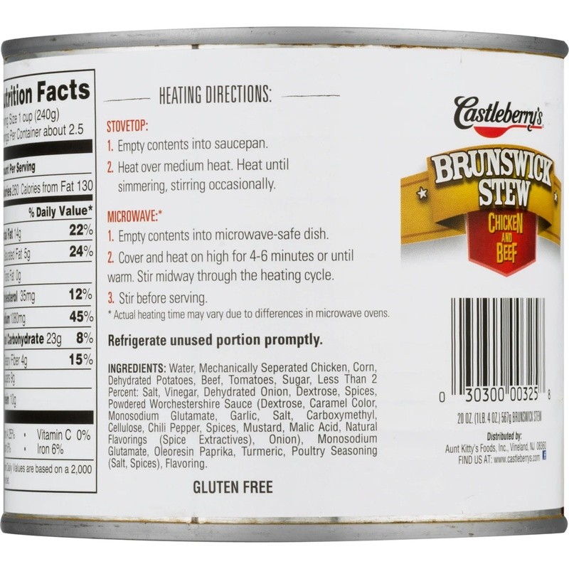 Hearty Brunswick Stew Chicken Beef Ready to Heat Savory Meal Quick Lunch Dinner