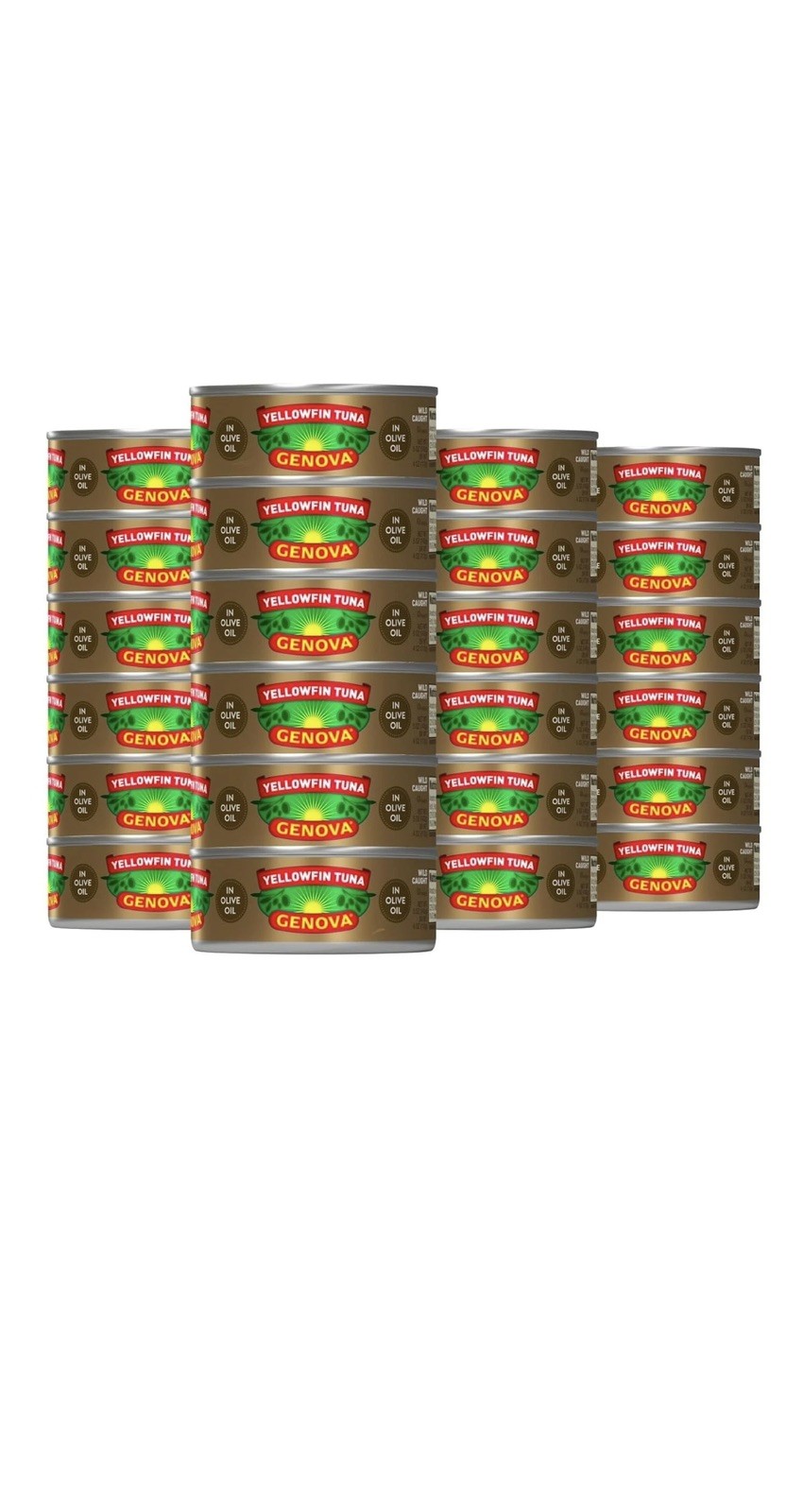 Genova Premium Yellowfin Tuna in Olive Oil 5 Ounce Cans Pack of 24