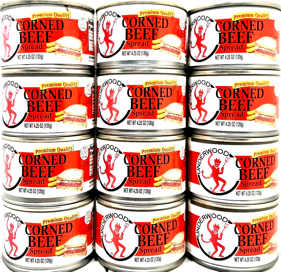 Underwood Premium Corned Beef Spread 4.25 oz ( Pack of 12 ) Exp 3/24/2027