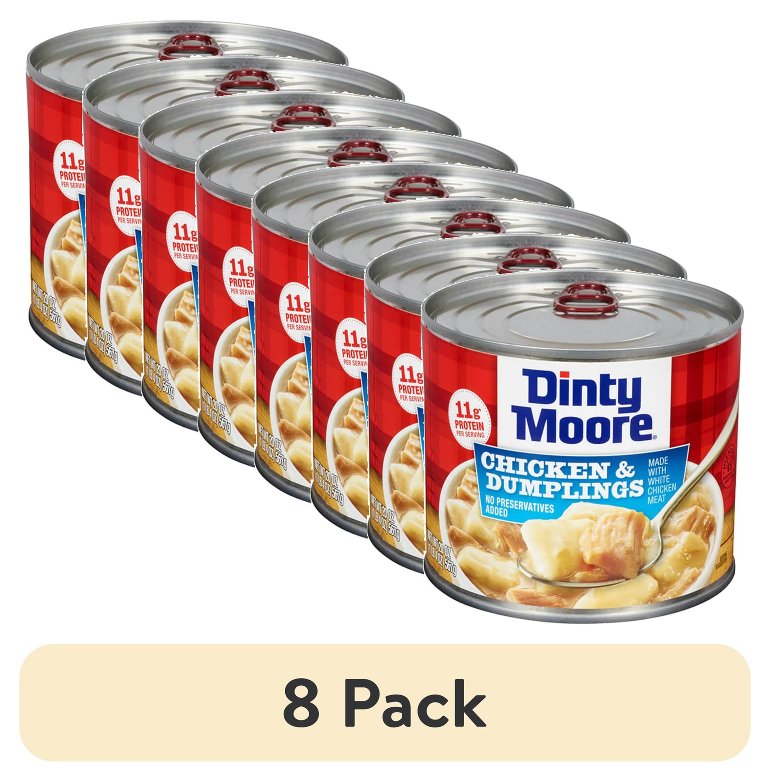 (8 pack) DINTY MOORE Chicken and Dumplings, Shelf Stable, 20 oz Steel Can