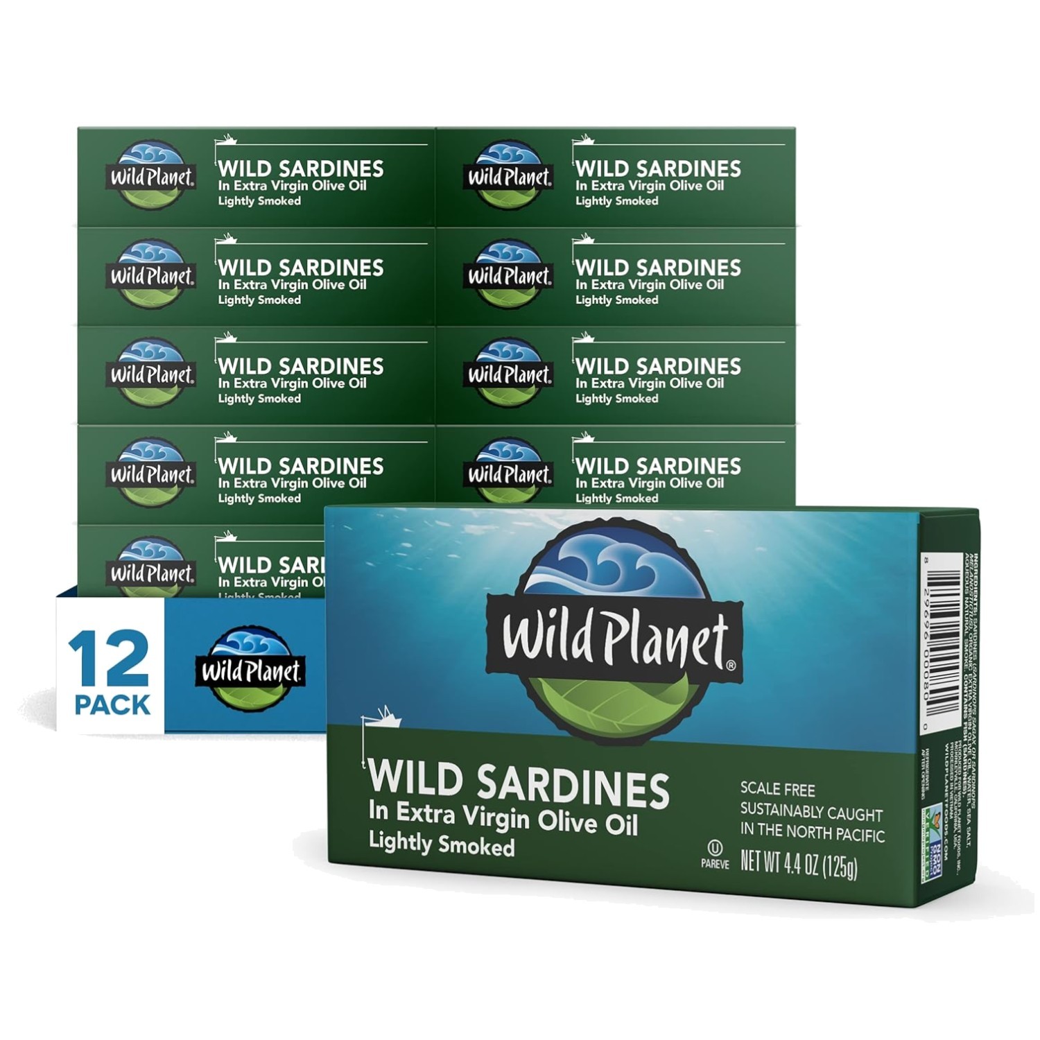 Convenient Wild Planet Sardines with Light Smoky Flavor in Olive Oil – 4.4 oz