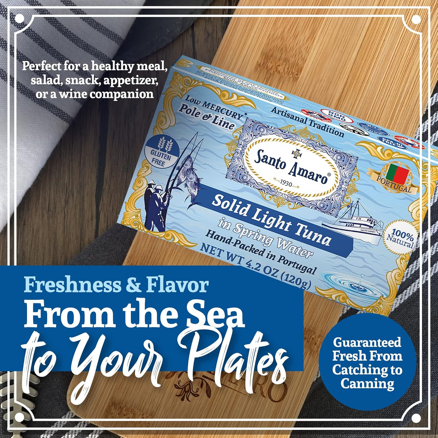 Santo Amaro – Artisanal Wild Tuna Fish in Spring Water, Pole & Line Wild Caught