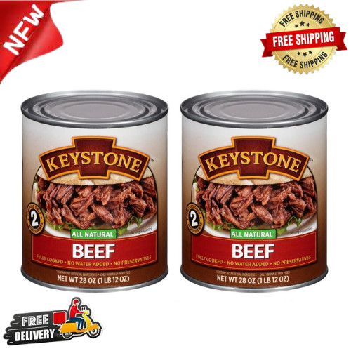 6 Cans – Keystone Meats All Natural Beef Fully Cooked 28oz No Preservatives