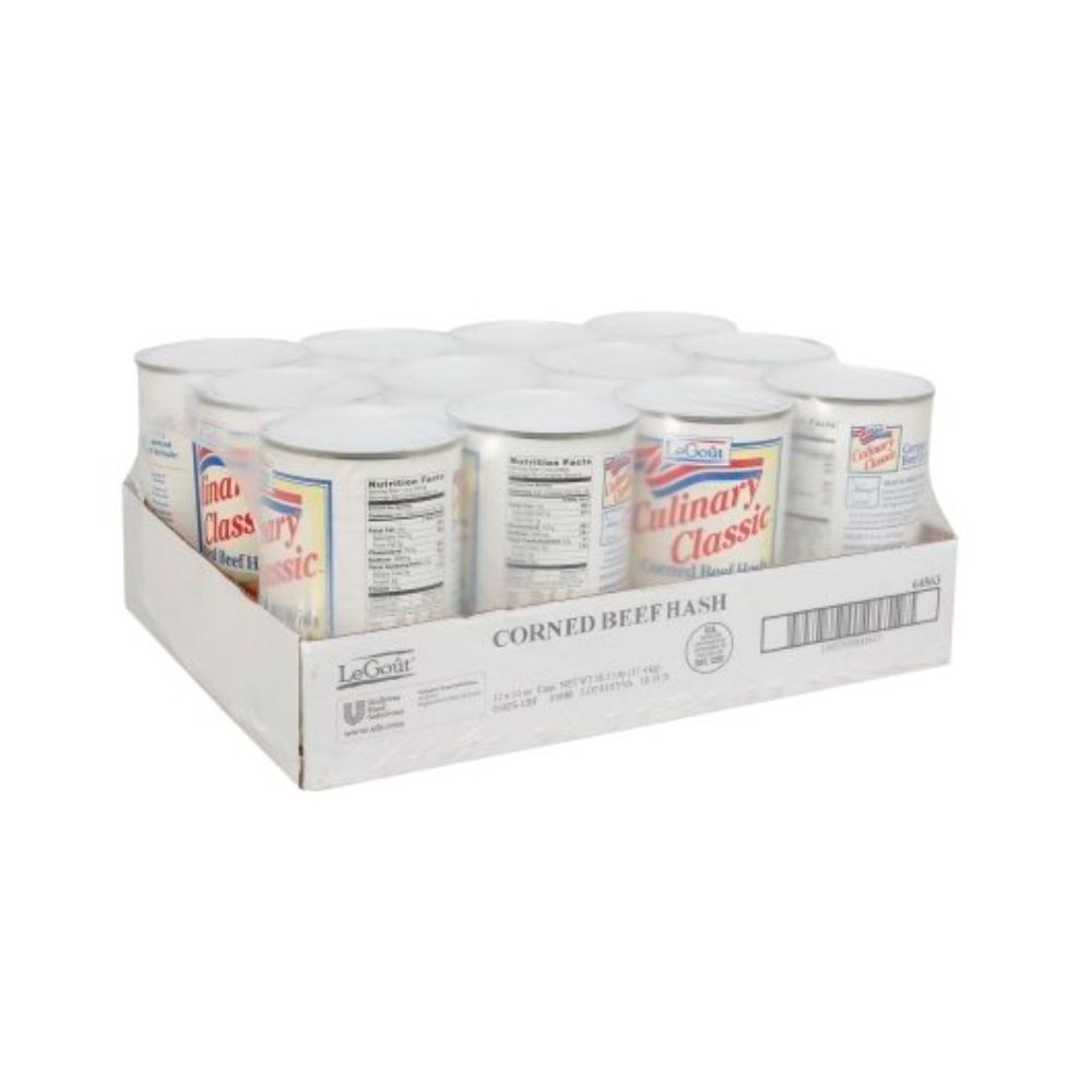 Legout Corned Beef Hash, Heat & Serve Canned Entree, 51 Oz, Pack of 12