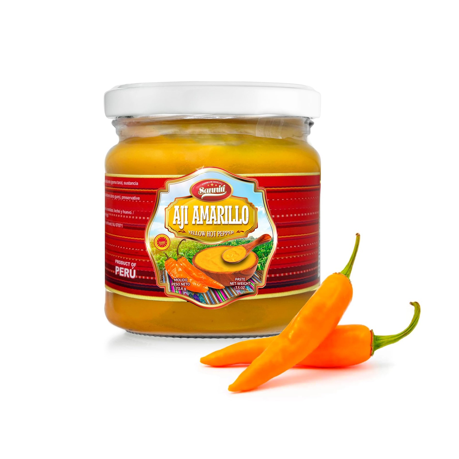 Hot Pepper Spread DOP Molido Paste Aji Amarillo 7.5 oz Pack of 2 Imported Peru