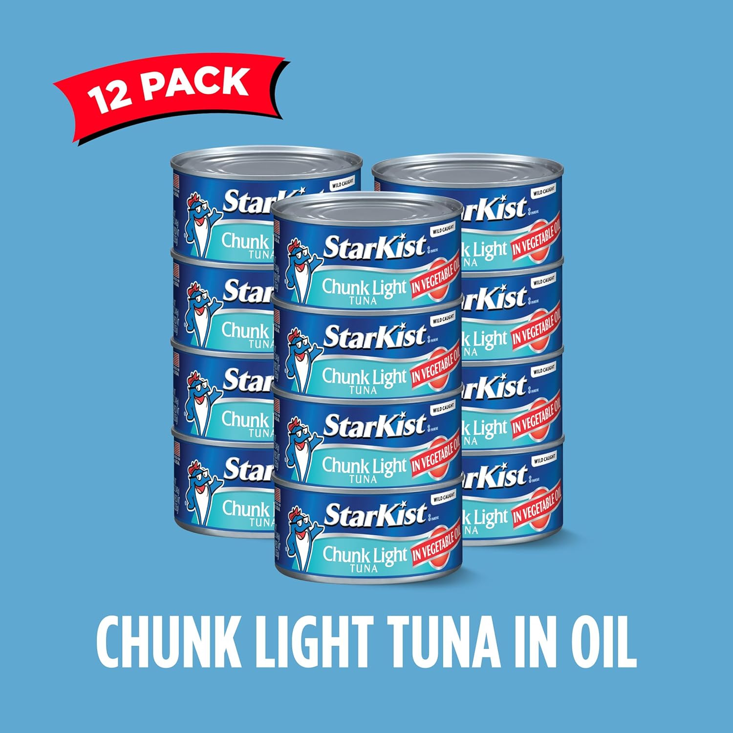 Chunk Light Tuna in Oil, 12 Oz, Pack of 12