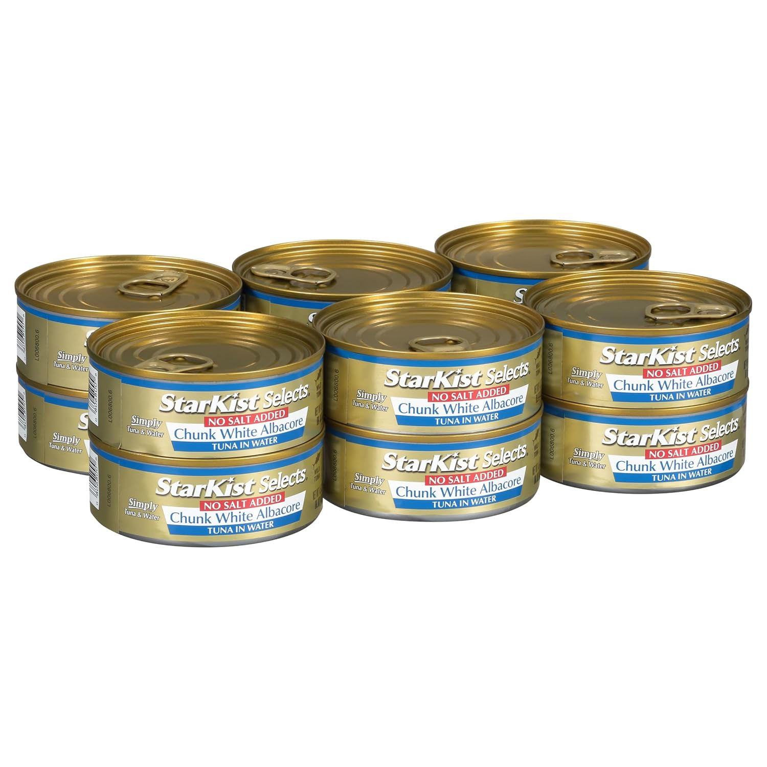 Selects No Salt Added Chunk White Albacore Tuna in Water, 4.5 Oz (12 Pack) Canne