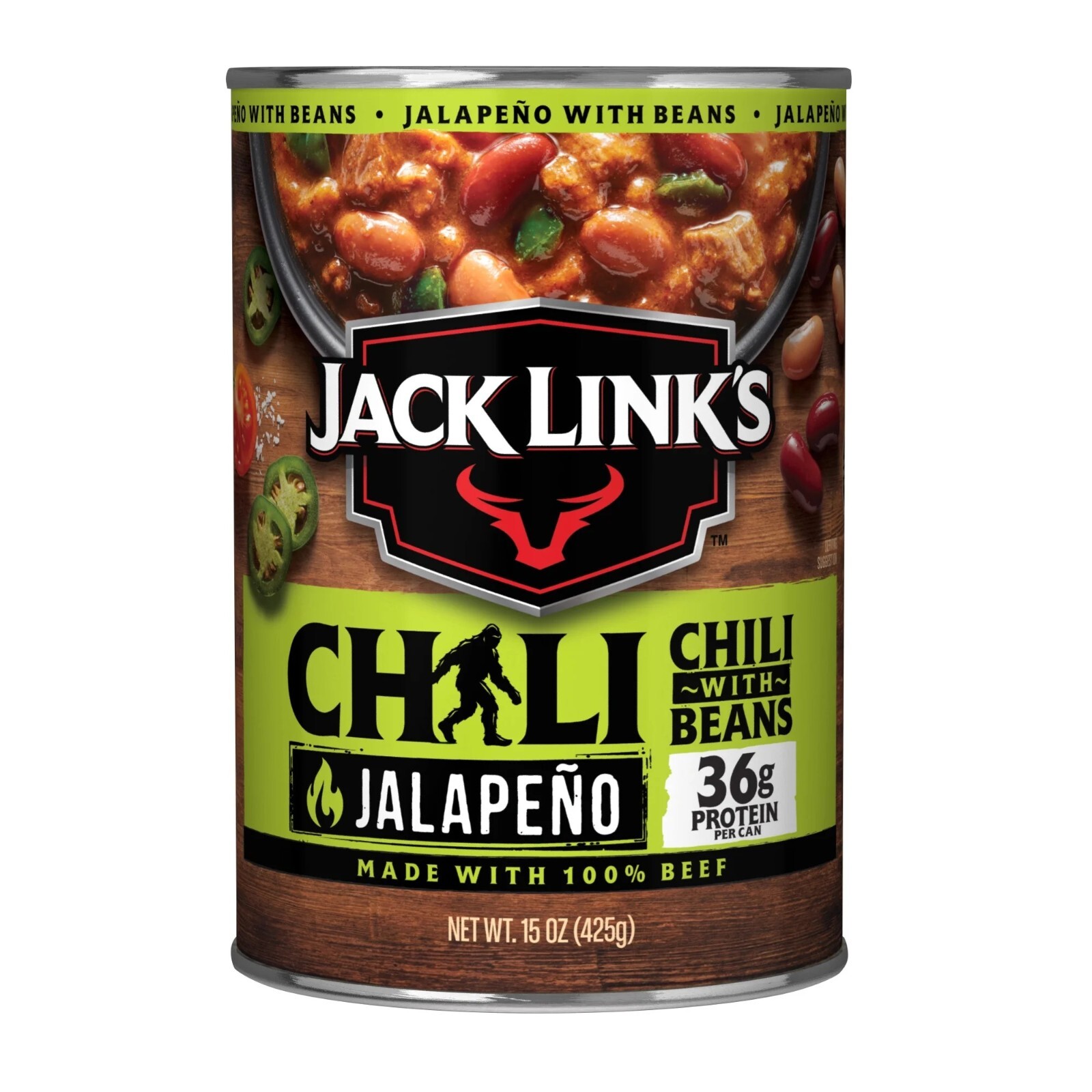 Jack Link’s Jalape�o Chili Beans Blazin’ Fiery Heat Eat 100% Beef 15 oz (3 Pack)