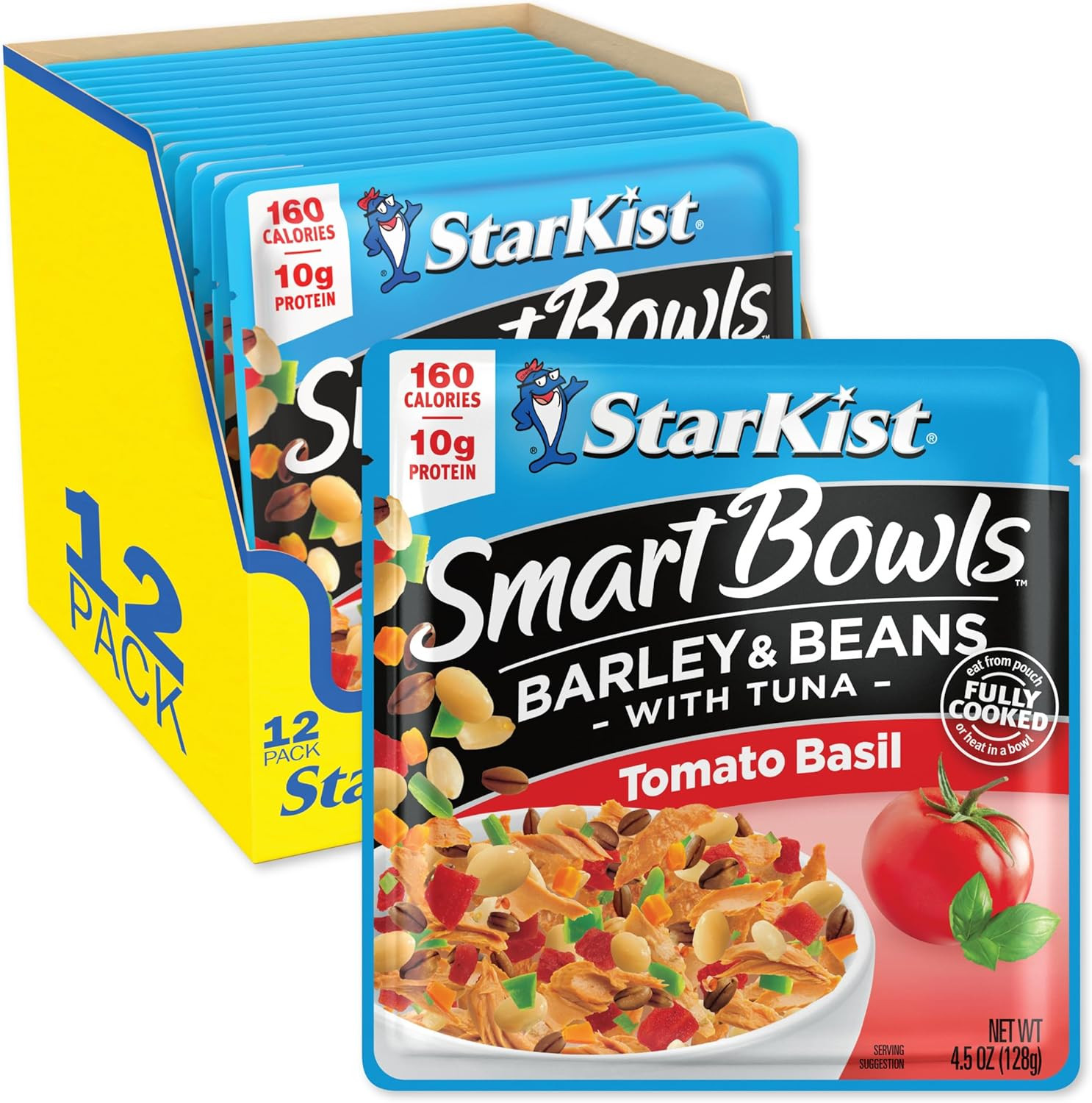 Smart Bowls Tomato Basil, 4.5 oz Pouch (Pack of 12) – Features Barley & Beans wi